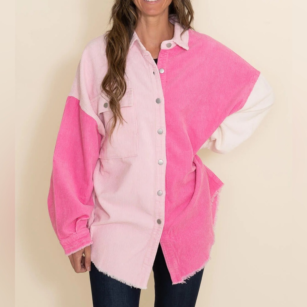 POL Pink Oversized Shacket